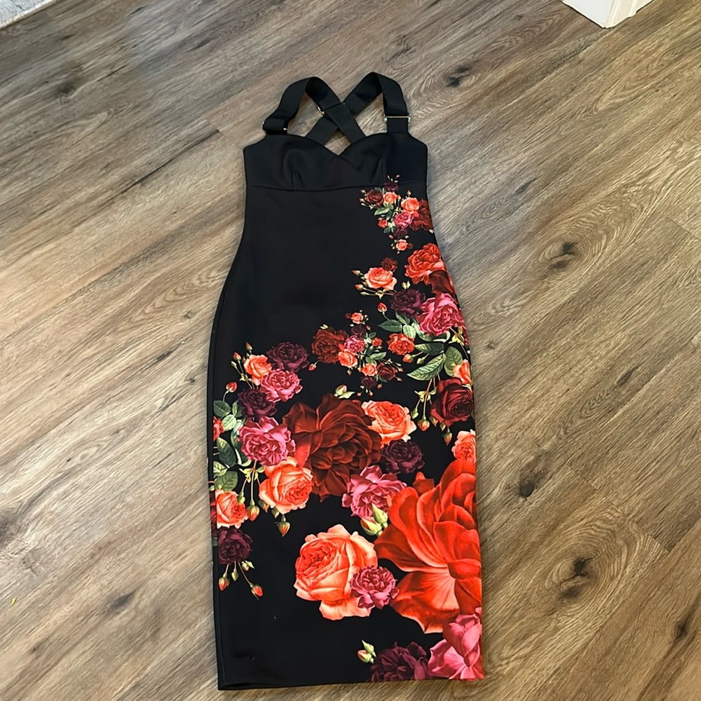 Ted Baker Marek Juxtapose Rose Midi Dress